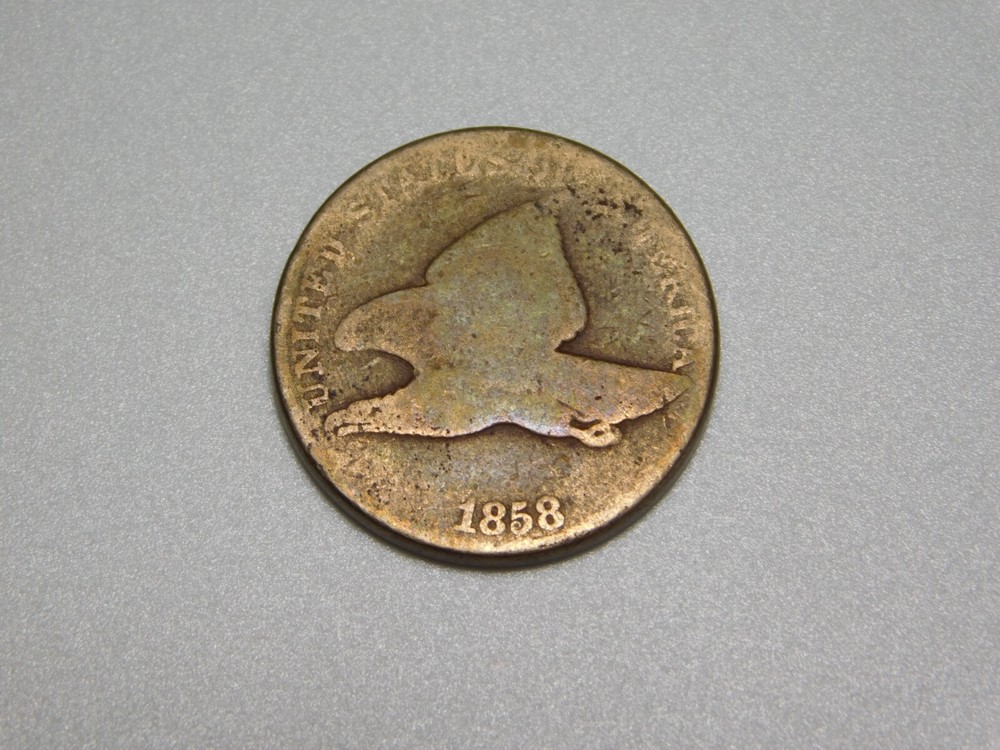 OLD US COIN 1858 FLYING EAGLE ONE CENT