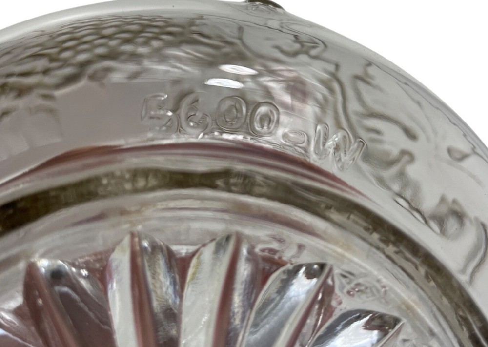 Vintage Clear Glass Grape & Vine Bottle