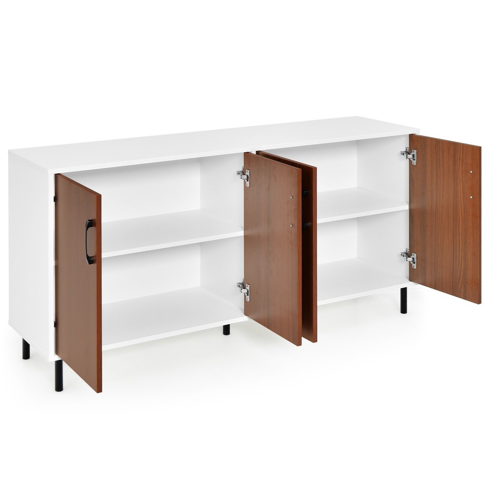 Buffet Server Sideboard Thickened Board w/ Anti-Tilting Devices & 5 Metal Legs