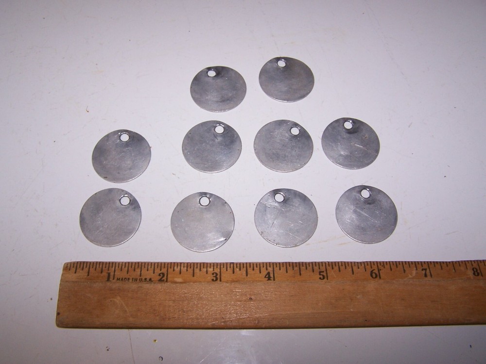 10 Vintage Aluminum #55 Tool Tags
