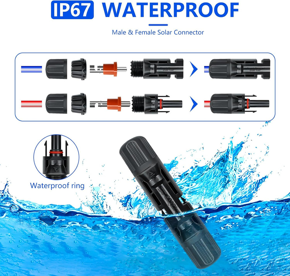 Solar Panel Connector, 60PCS Solar Crimper Tool Kit for Connecting Solar Panel C