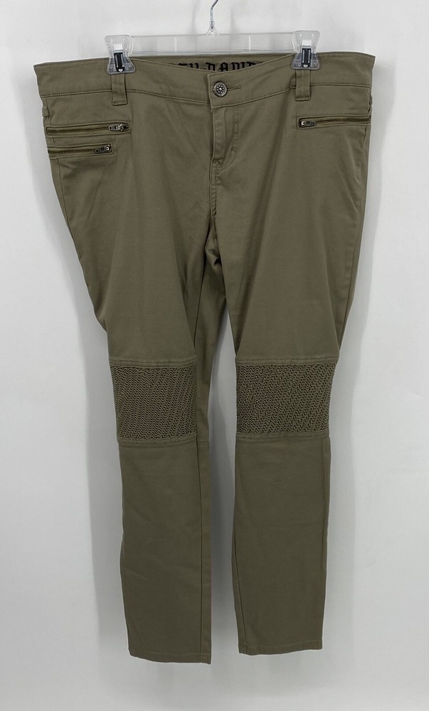 Harley Davidson Preowned Women's Pants Tan Size 14 EUC Ruched Front