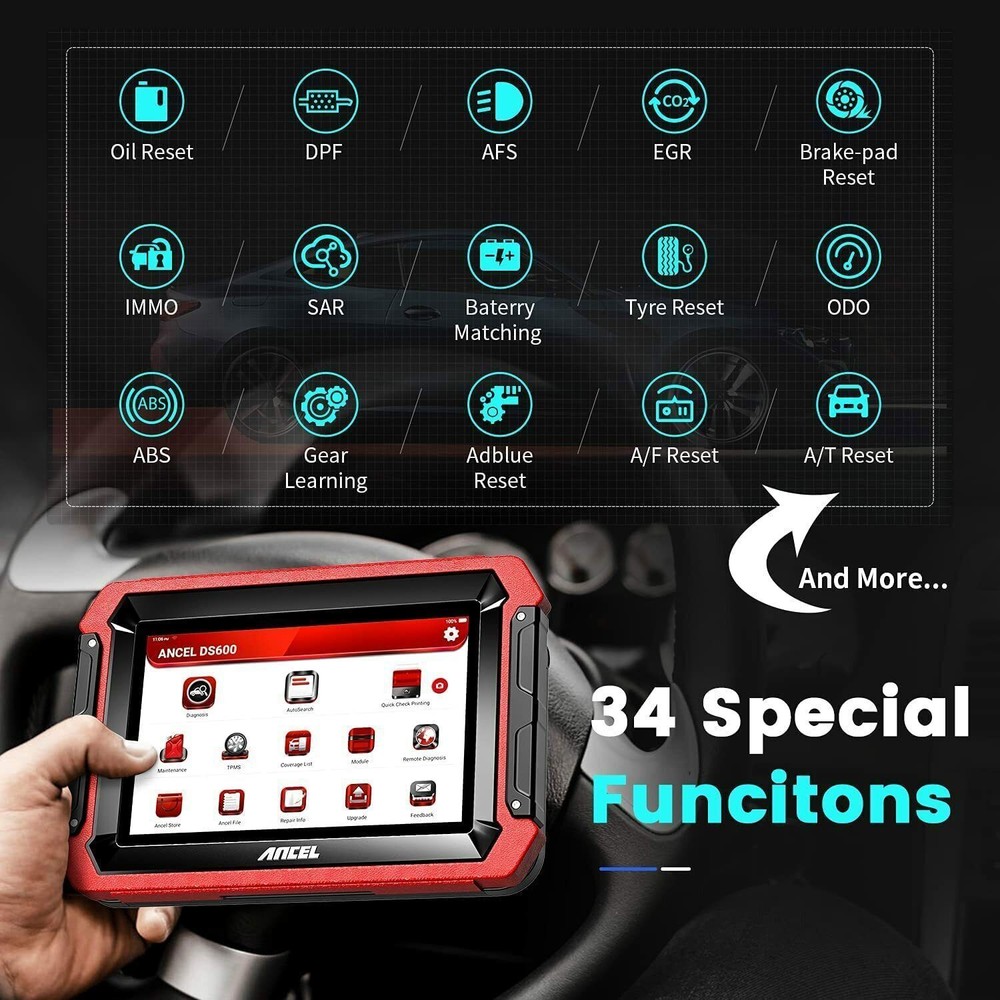 ANCEL Car ECU Coding Bidirectional Diagnostic Tool Full System OBD2 Scanner Tool