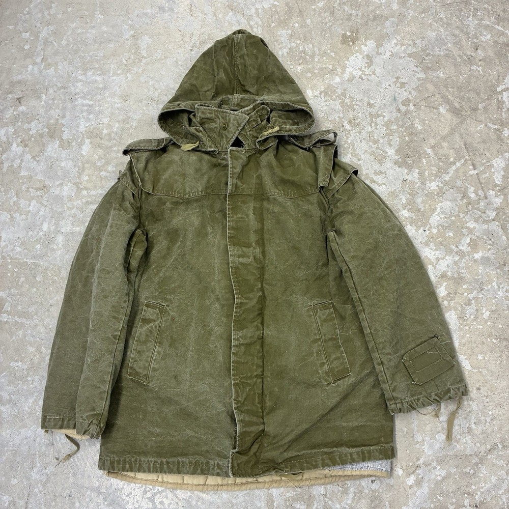 Vintage Romanian Military Field Jacket Large? Olive Drab Hooded Liner Army Coat