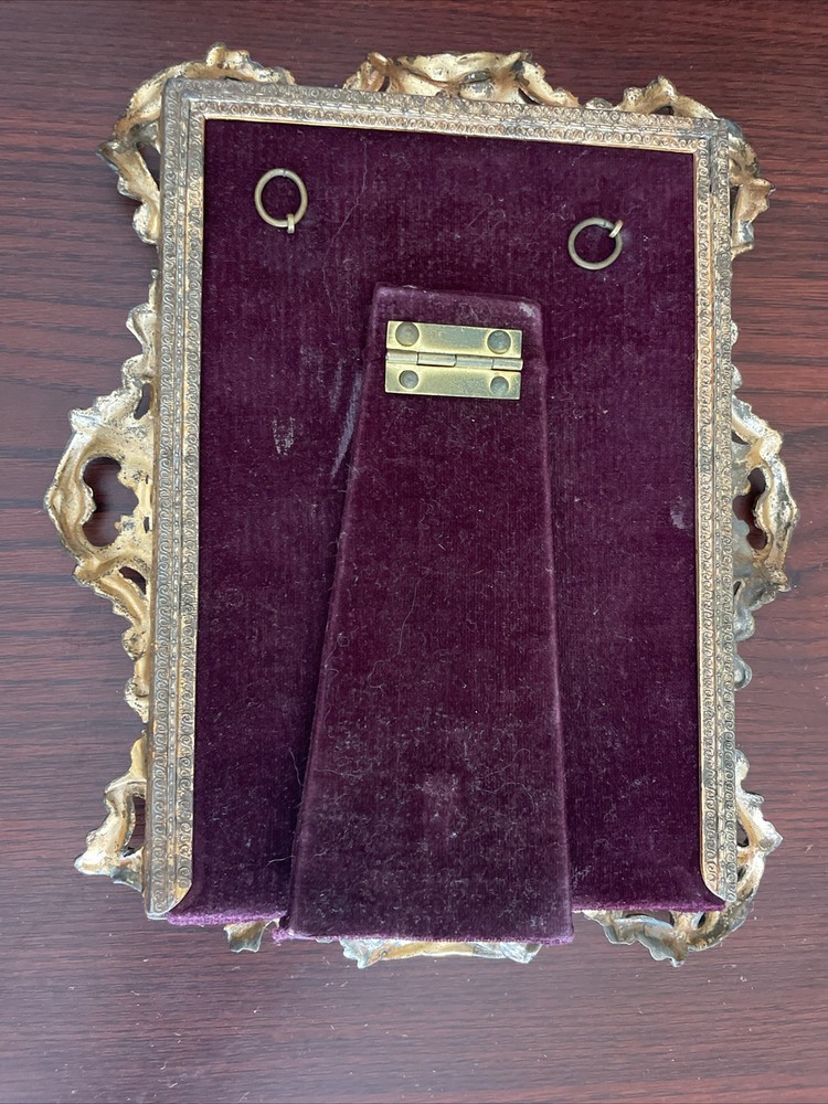 Gold Metal Ornate Framed Table Mirror