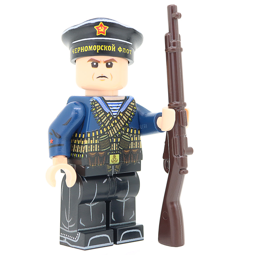 WW2 Soviet Naval Infantry Brigade Soldier Custom Minifigure - United Bricks
