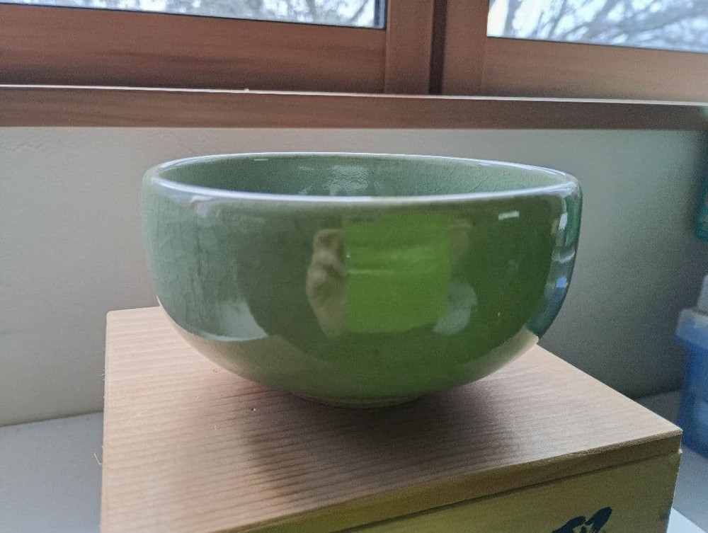 Tea Utensils Celadon pierced earthenware with box