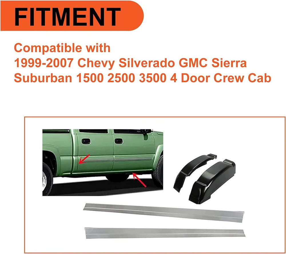 Outer Rocker Panels & Cab Corners Compatible with 1999-2007 Chevy Silverado GMC