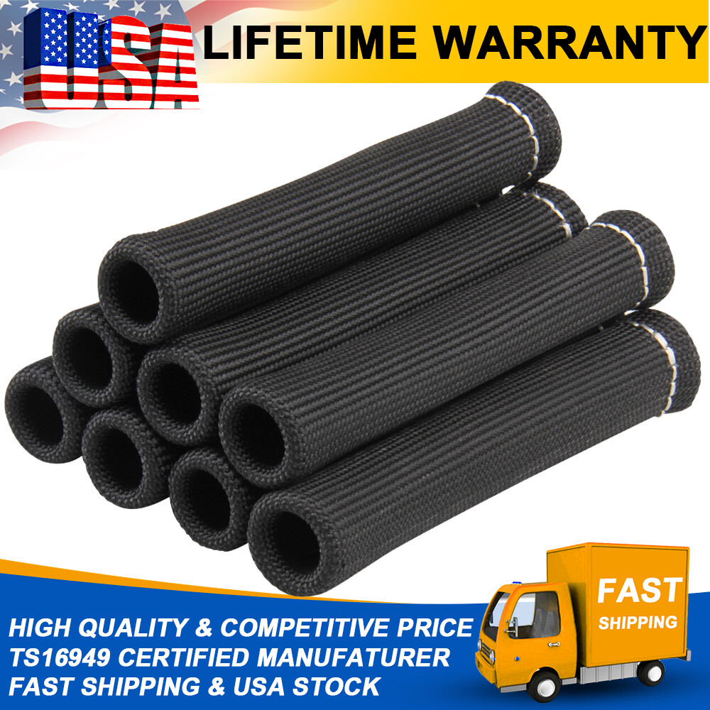 8Pack Spark Plug Heat Protector Insulating Fire Sleeve Spark Plug Wire Protector