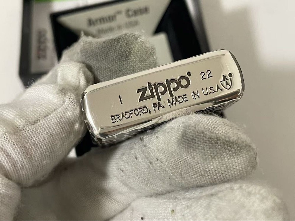 Zippo Meteorite Crater Silver 5 Sided Design Etching Lighter Regular Japan