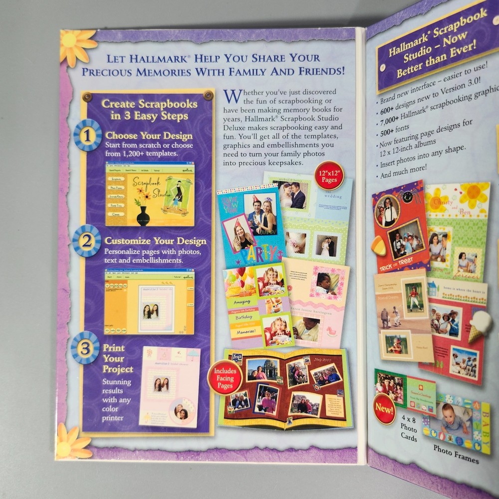 Hallmark Scrapbook Studio Deluxe 3.0 PC CD-ROM Windows 98 Me 2000 XP Software