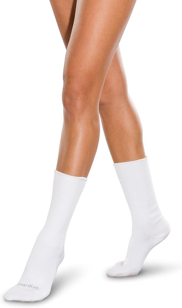 Smartknit Seamless Diabetic Socks (White) Large