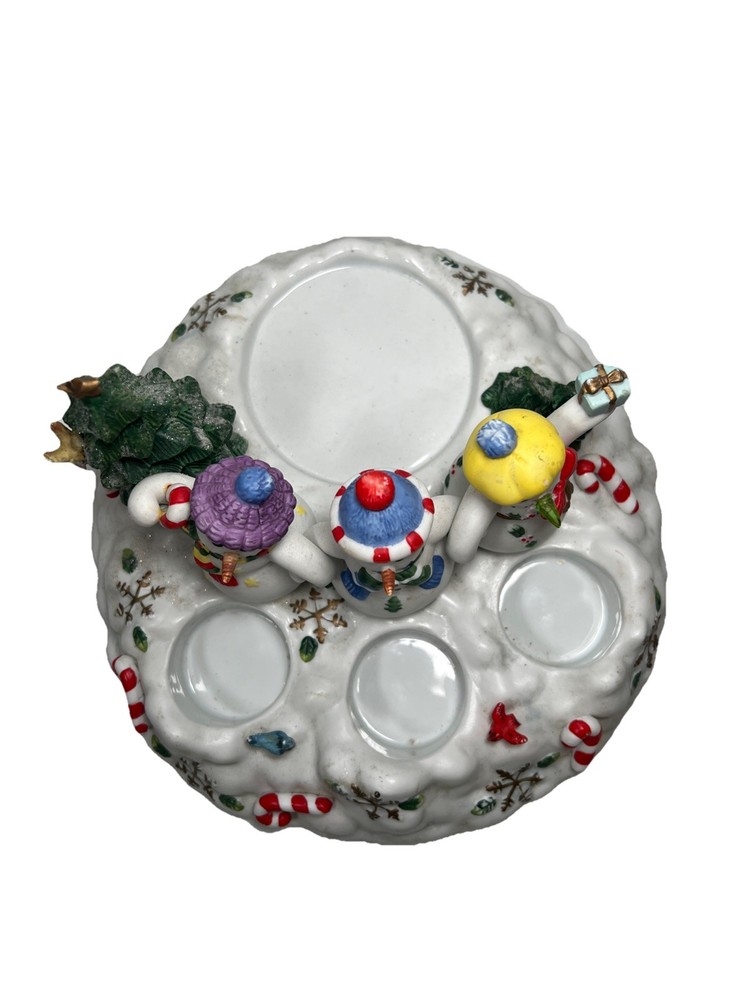 Partylight Snowman Ceramic 3 Tea Light & Pillar Candle Holder