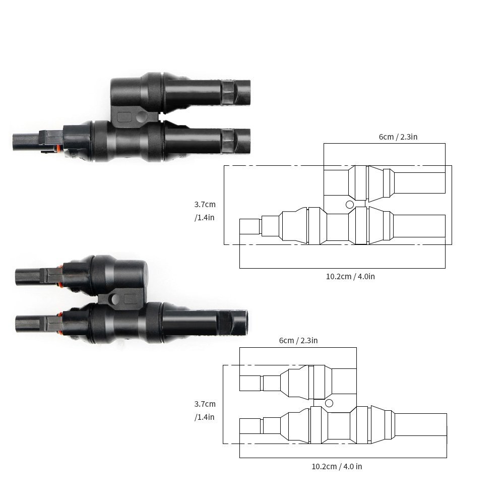 ALLPOWERS Y Connector MMF+FFM for Parallel Connection Between Solar Panels