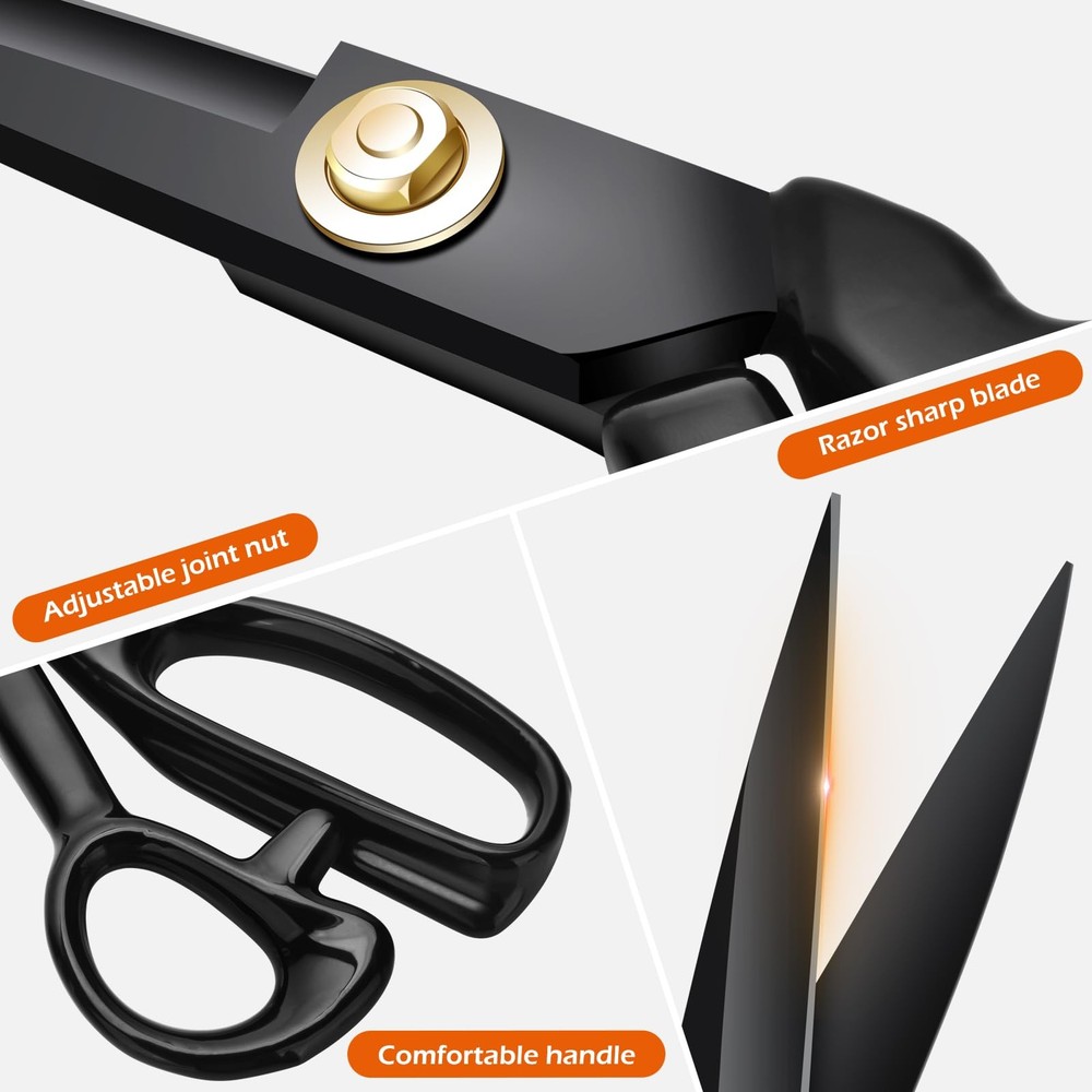 8 Inch Heavy Duty Fabric Scissors Tailor Sharp Sewing Shears for Home Office