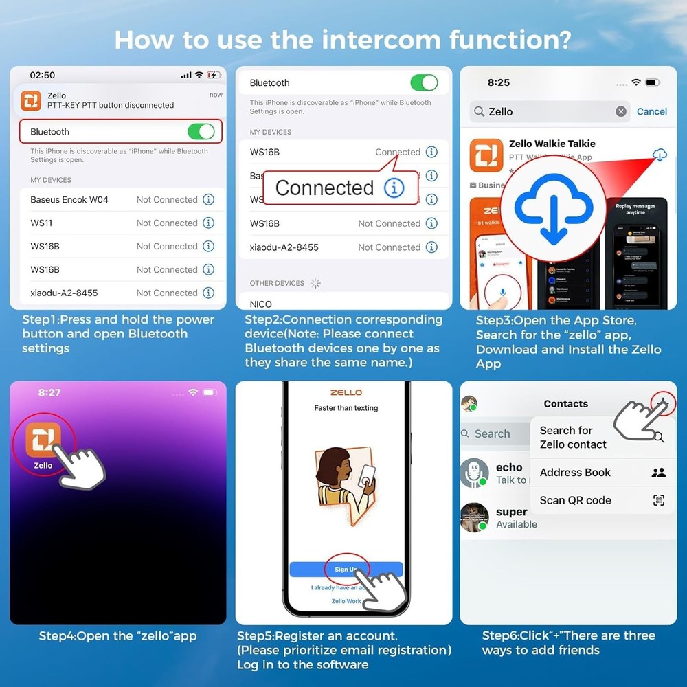 2 Pack Wearable Bluetooth Speaker with Walkie-Talkie Function Based on Zello ...