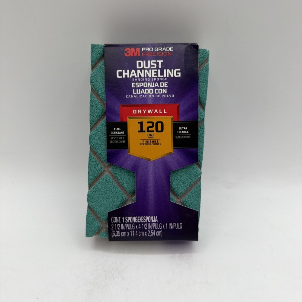 3M Pro Grade Precision Drywall Dust Channeling Sanding Sponge Fine 2 Pack