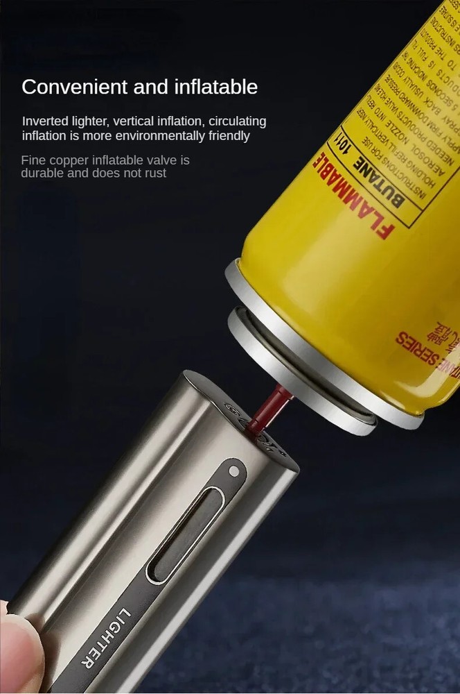 Metal Refillable Butane Torch Lighter Pipe Cigar Lighter Jet Flame Lighter LED