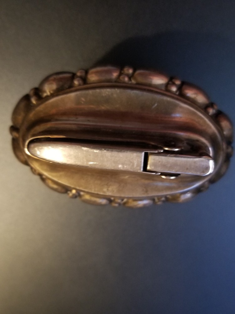 Ronson Crown Heavy Silver Plate Table Lighter Vintage
