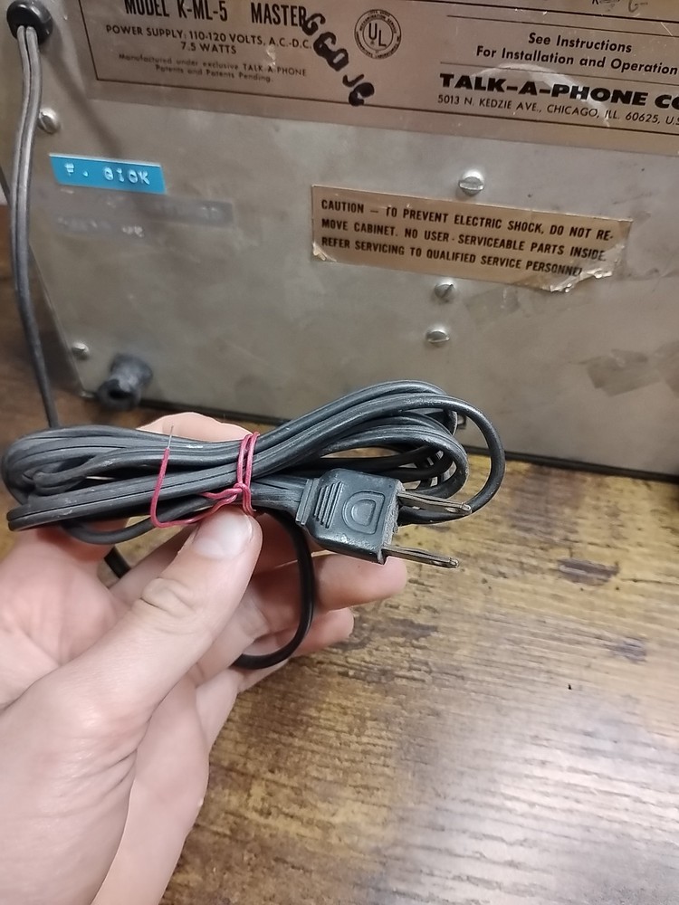 Talk-A-Phone K-ML-5 Master Intercom System -Untested