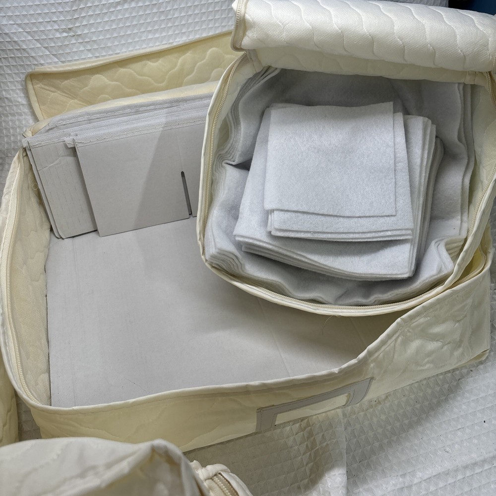 QUILTED STORAGE CASES DISH AND DIVIDER STARTER SET 6PC + Bonus Blanket Case