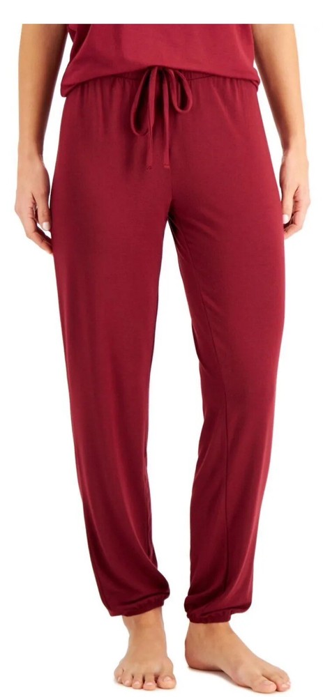 Alfani Womens Super Soft Modal Basic Jogger , Garnet Stone Choose Size