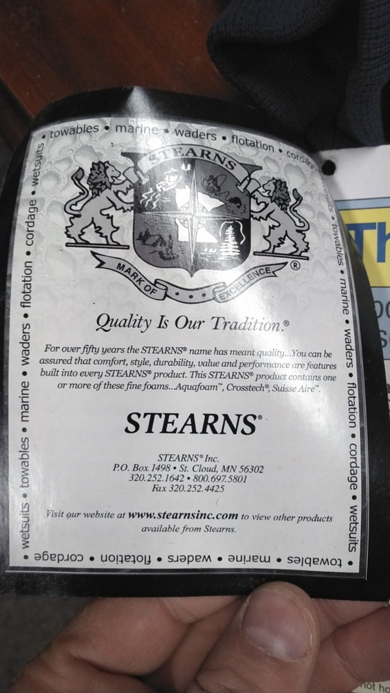 Large Stearns Personal flotation device / Float Coat-New.