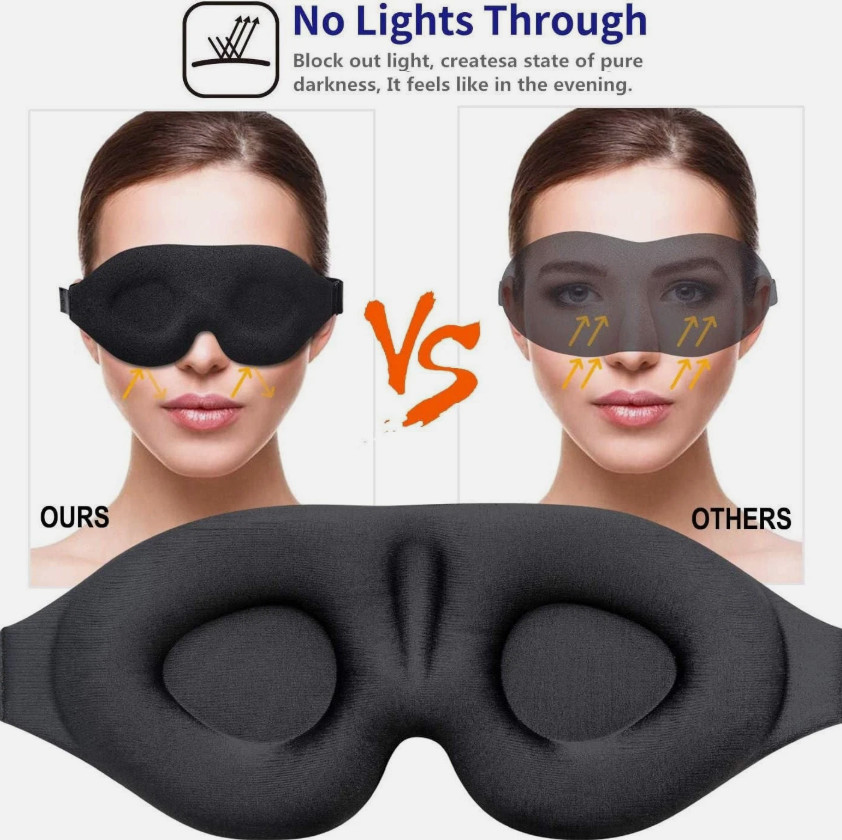 2 Pack Full Light Blocking 3D Sleep Eye Mask Night Sleeping Mask Relax Blindfold