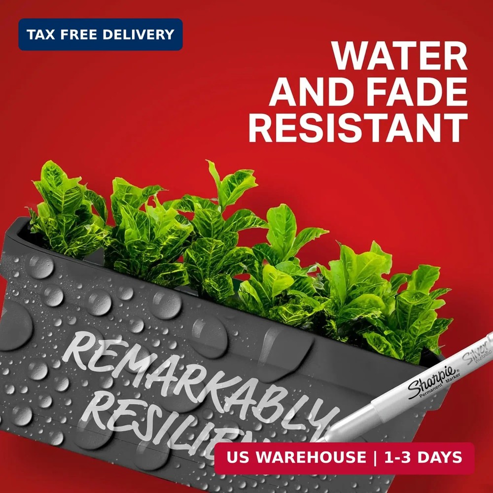 Sharpie Metallic Permanent Markers, Fine 2 Count Silver, 2 Silver