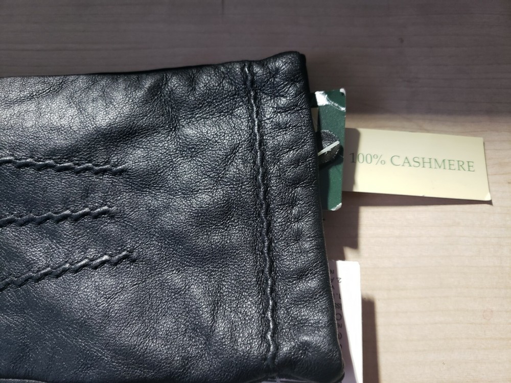 NWT BROWN MEN'S 100% SOFT LEATHER 100% CASHMERE LINING SIZE L