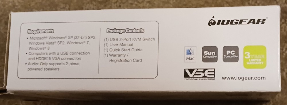 IOGEAR GCS632U 2-PORT USB KVM SWITCH WITH AUDIO