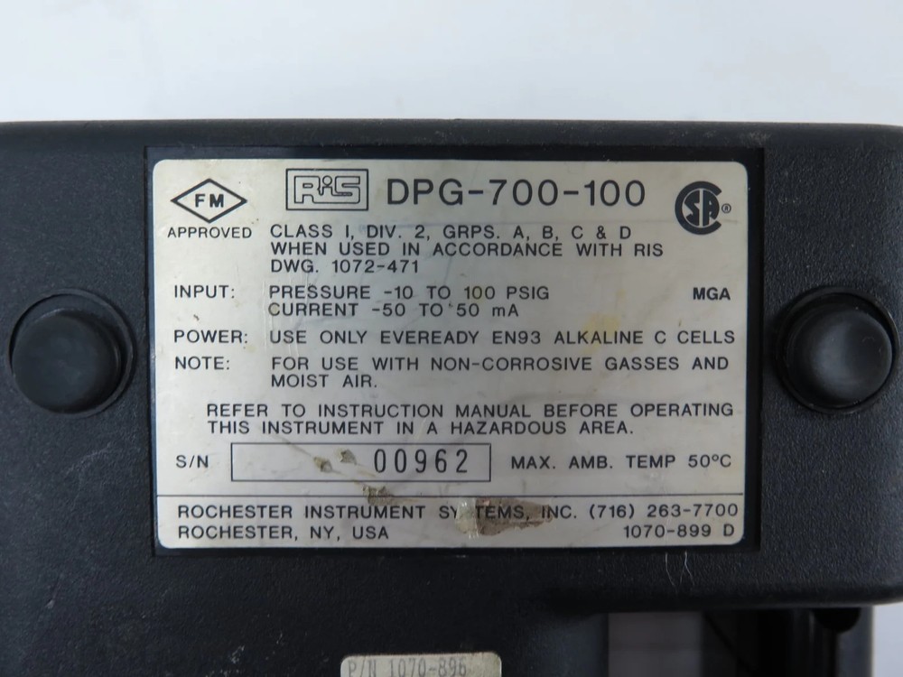 RIS DPG-700-100 Digital Pressure Gauge