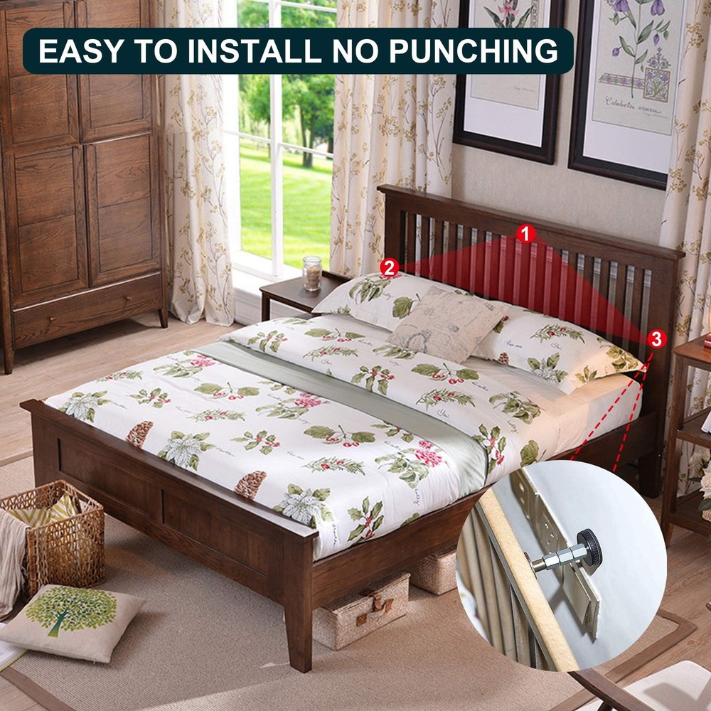 Adjustable Threaded Bed Frame Anti-Shake Tool, Headboard Stoppers, Bedside He...