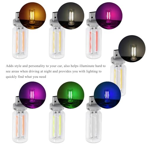 USB LED Car Interior Atmosphere Light, Plug-in USB Interface Ambient Purple