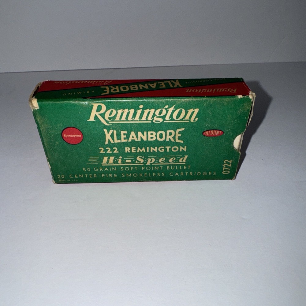 Empty Ammo box Remington Kleanbore 222 Remington