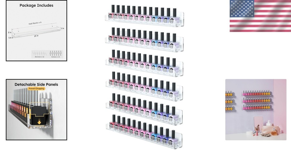 Modern Nail Polish Display Rack for 66-90 Bottles
