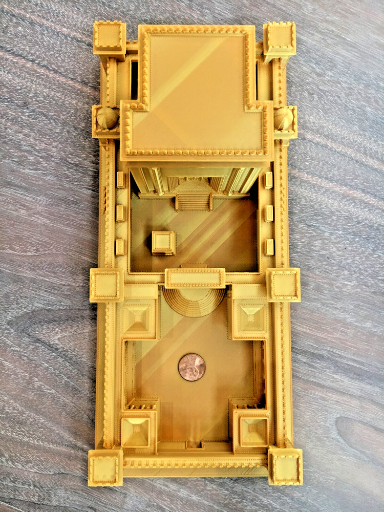 3D Printed Bais Hamikdash display piece - Second Temple - Gold