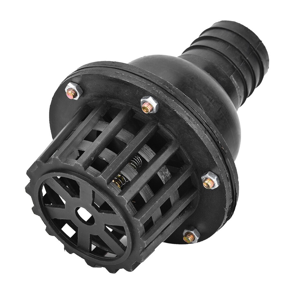 1.5inch Water Pump Foot Valve Black PVC Flat Check Valve For Fluid Machine