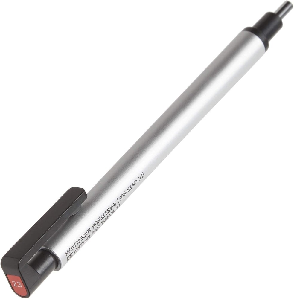 Tombow Mono Zero Eraser, Round 2.3mm Tip, Silver