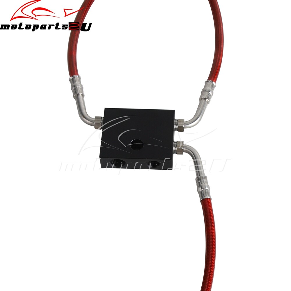 Front Upper Lower Complete Brake Line Kit Red Fit 2018+ Harley Softail Fat Bob