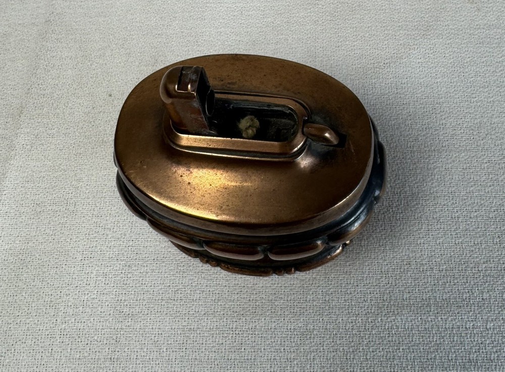 Vintage B & R copper automatic table lighter