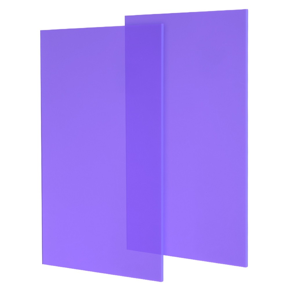 2Pcs Transparent Acrylic Sheets 1/8"Thick Plastic Sheets 8x12 Inch,Light Purple