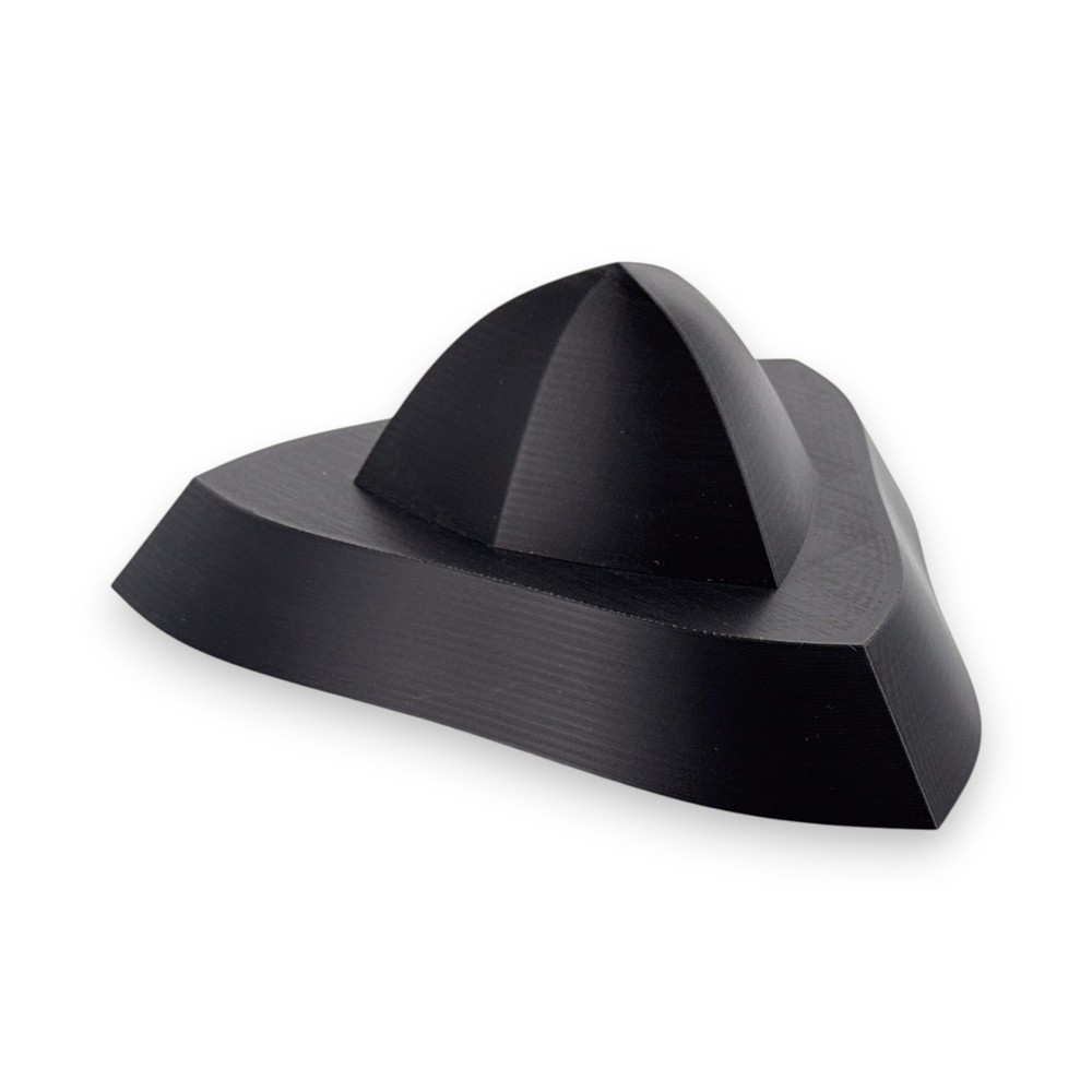 Rendlesham UFO Model | 3D Printed Triangular Flying Saucer | Black PLA | 4–10"