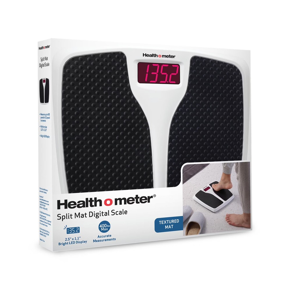 Health o meter Split Mat Digital Scale, 400 lbs Capacity, LED Display