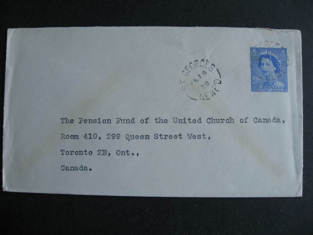 Newfoundland St Georges split ring cancel on cover opened on 3 sides see pics