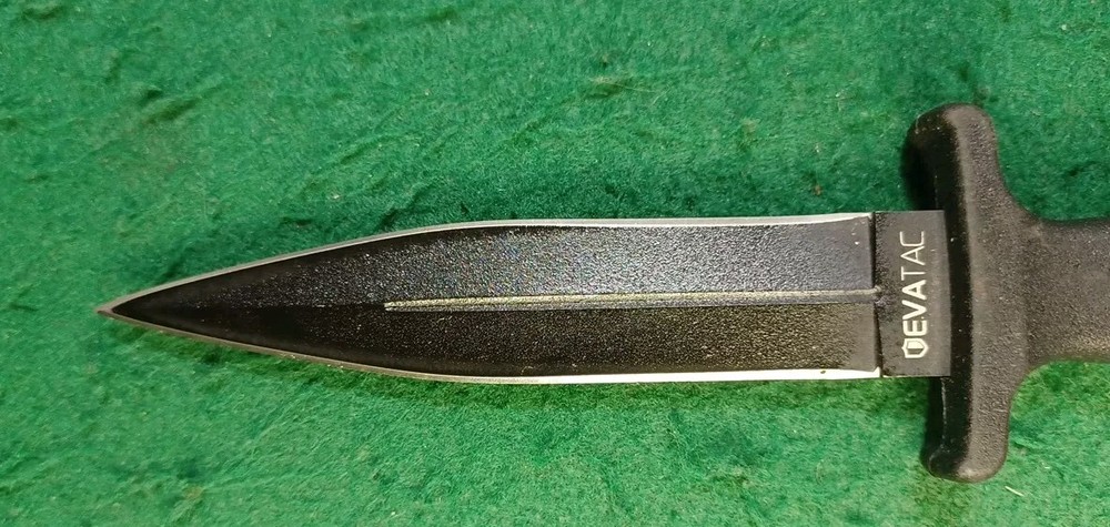 EVATAC Double Edge Dagger, With Black Hard Molded Handle, And Sheath