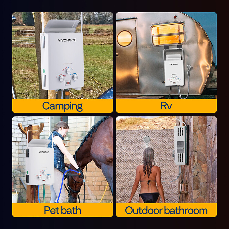 Portable LPG Propane Gas Hot Water Heater 6L Tankless Instant Boiler Outdoor RV