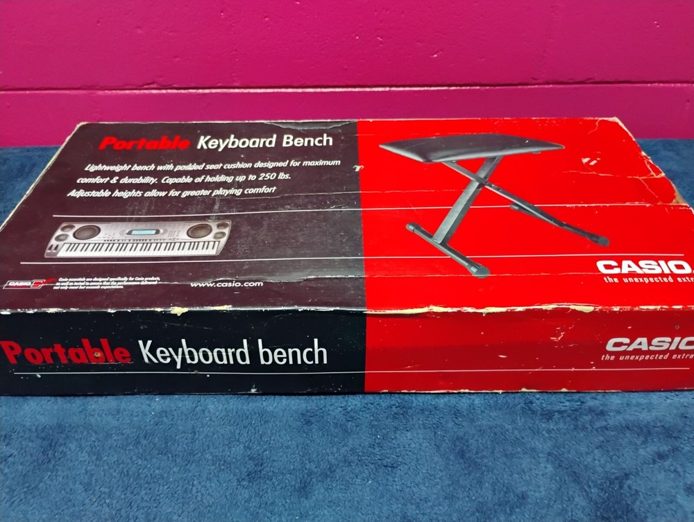 Casio ARBENCH X-Style Adjustable Padded Folding Keyboard Bench-Black