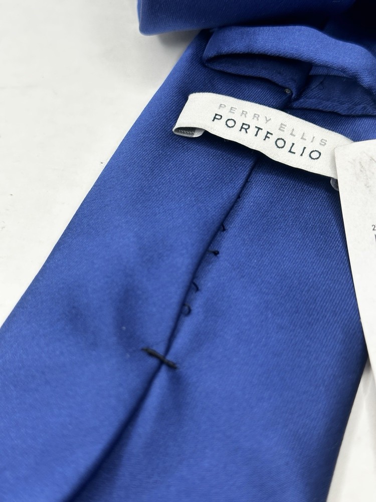 Perry Ellis Portfolio Polyester Solid Tie Navy Sateen One Size