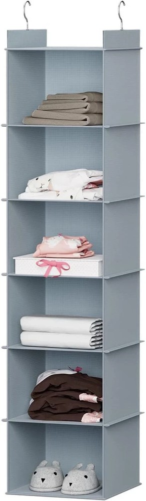 YOUDENOVA Hanging Closet Organizer, 6-Shelf 6-Tier, Grey